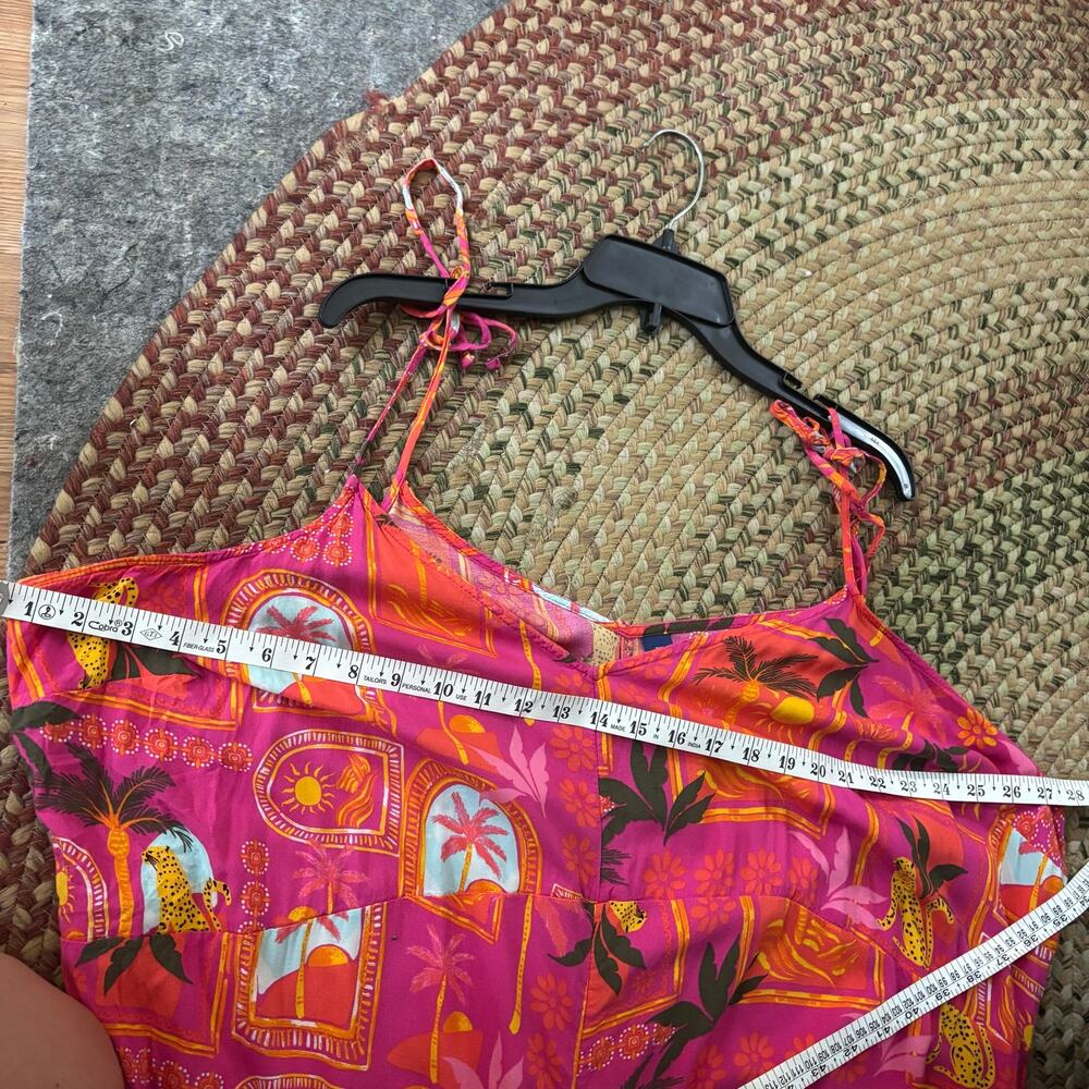 Old Navy Sleeveless Wide-Leg Jumpsuit Pink Tropical Beachy Size 3X - Picture 13 of 13